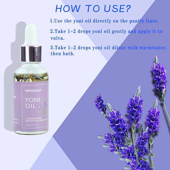 2 Packs Yoni Essential Oil for Women, All Natural Feminine Intimate Deodorant Remove Odor, Ph Balanced, 100% Vaginal Serum Made with Rose Lavender Oils (1 fl oz/30 ml)