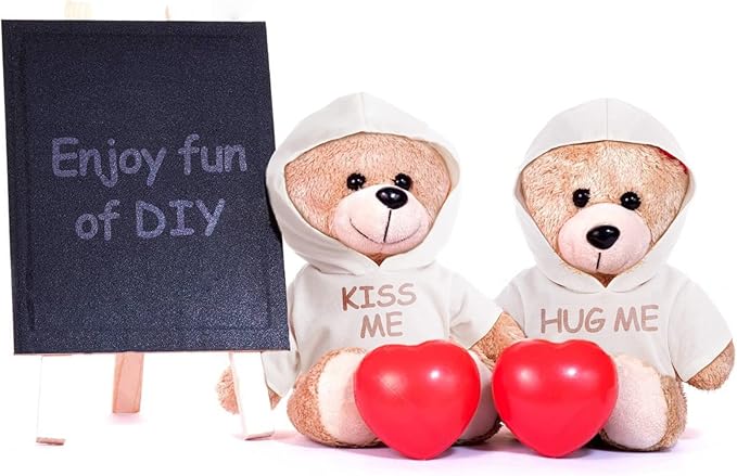 12 PCS Stuffed Bear Clothes Shirt Stuffed Animal T-Shirt Doll Tshirts Classic Plush Bear Shirts Bear Hoodie Fit 14-18 Inches Stuffed Bear Dolls (White)