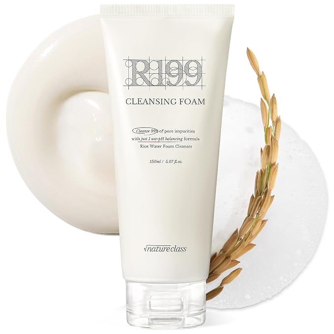 R199 Rice Enzyme Cleansing Foam – Deep Cleanser for Sensitive Skin, Blackhead & Pore Care, Double Cleansing, Aloe & Hyaluronic Acid, Korean Skin Care, Fragrance Free, 5.07 fl oz
