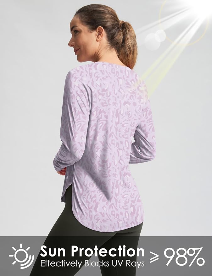 Women's Sun Shirts UPF 50+ Long Sleeve UV Protection Shirt Lightweight Quick Dry Workout Hiking Tops for Women