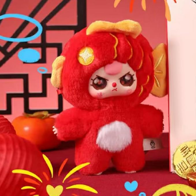 Baby Three New Year Series Vinyl Plush Doll, Cute Cartoon Mystery Model Collection Plush Toy, Birthday for Friends Kids, Random 1pc