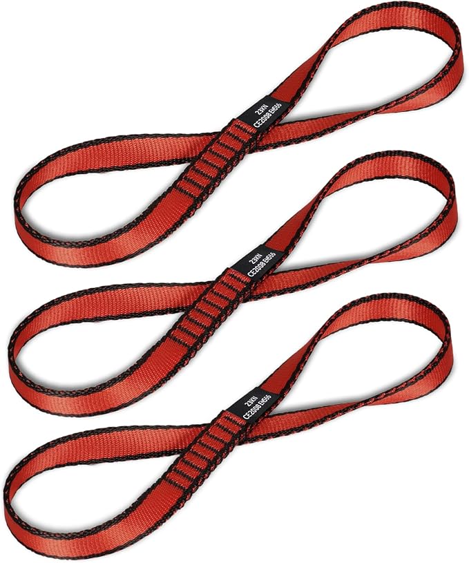 18MM Nylon Climbing Sling Runner 23KN CE2008/EN566 Strong Webbing Straps for Rock Climbing,Mountaineering, Rappelling, Swing, Yoga Hammock etc