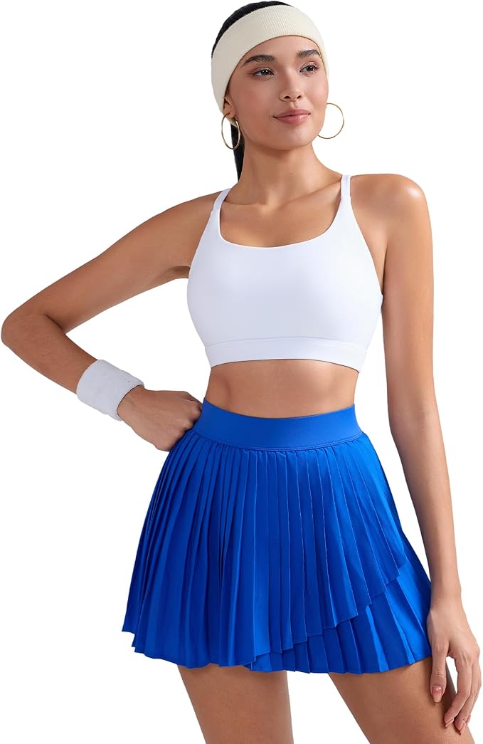 RUNNING GIRL Sports Bras for Women,Light Impact Molded Cup Strap Sports Bra with Sewn in Pads,Best for A-C Cup