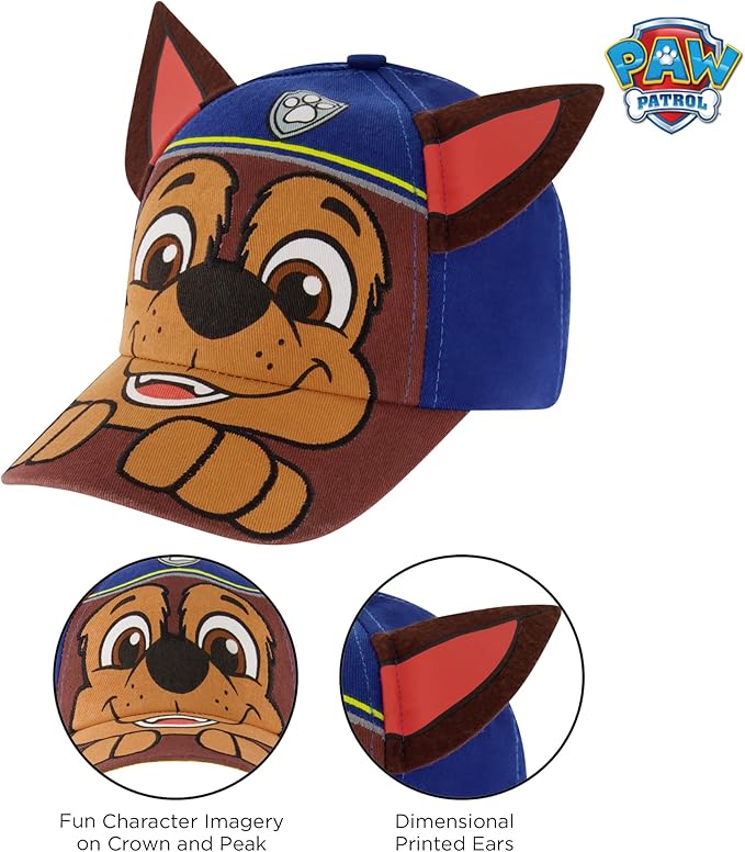 Nickelodeon Boys Baseball Cap, Paw Patrol Marshall Adjustable Toddler Hat, Ages 2-4 Or Boy Hats for Kids Ages 4-7