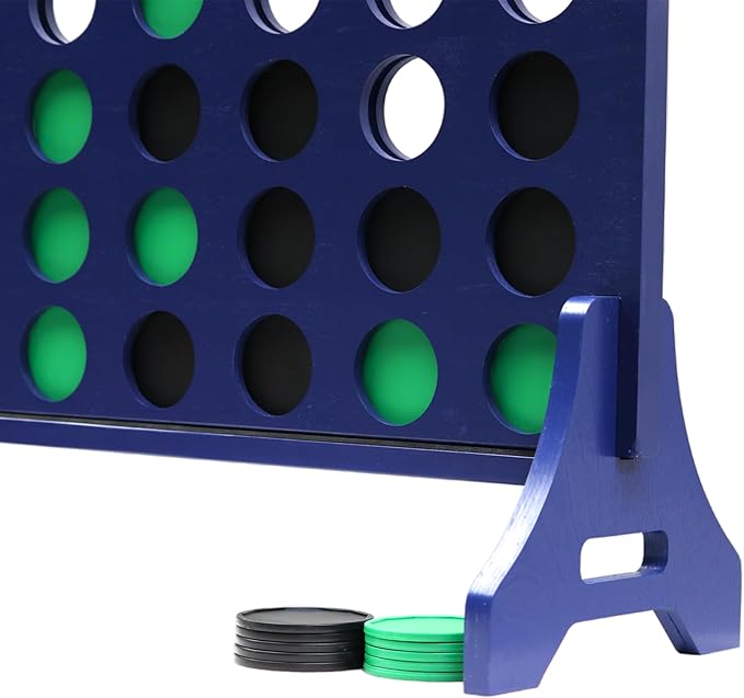 Tailgating Pros Premium Navy Giant Four in a Row with Carrying Case - Jumbo Oversized Outdoor Yard Game - Connect Multiple Pucks in a Row to Win - Many Puck Colors Available!