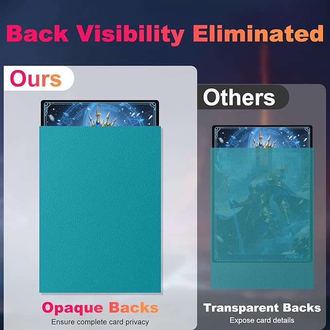 200 Pack Card Sleeves, Matte Dual Trading Card Sleeves with Opaque Back & Smooth Shuffle, Tear Resistant Card Protectors for MTG, TCG and Game Cards (Glacier Blue)