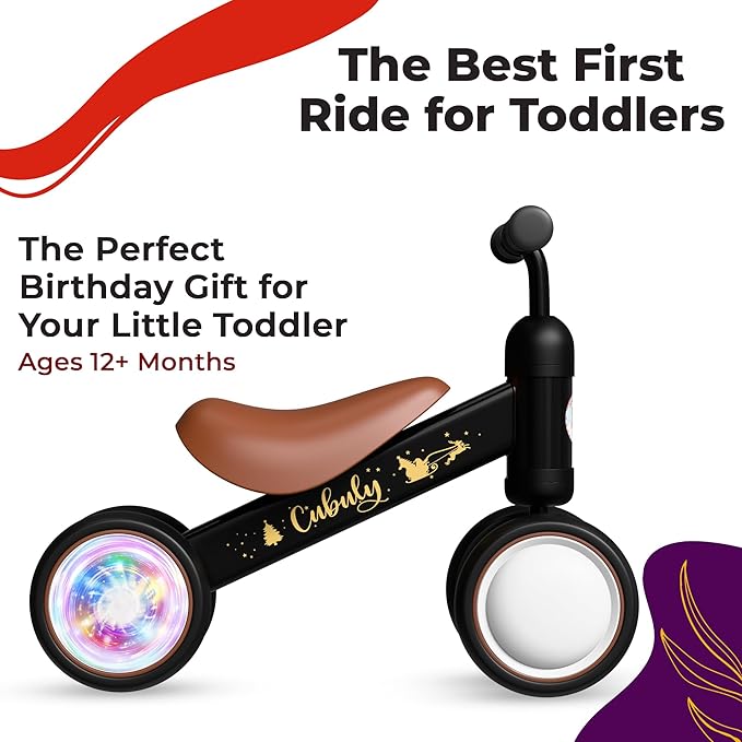 Baby Balance Bike for 1-3 Year – First Birthday Boy Girl Gifts 12-36 Month Mini Bike|Colorful Lighting Wheels|Ride on Toys |Toddler Balance Bike 1-3 Indoor/Outdoor Bike