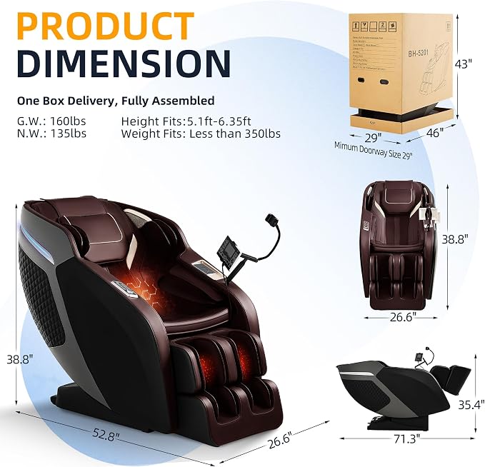 Upgraded 4D Massage Chair Full Body, Zero Gravity SL-Track Massage Chair Recliner with AI, Body Scan, Heating, Calf Kneading, Rocking Sleep Mode, Airbags, Foot Rollers, 18 Auto Modes