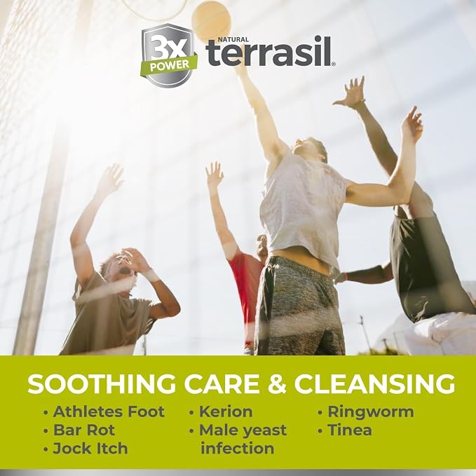 terrasil Antifungal Soap with Clotrimazole| Men & Women| Relieves Yeast Infection, Ringworm, Jock Itch & Athletes Foot Symptoms| Natural, Dermatologist Tested & Hypoallergenic Soap (3-Pack, 75g Each)