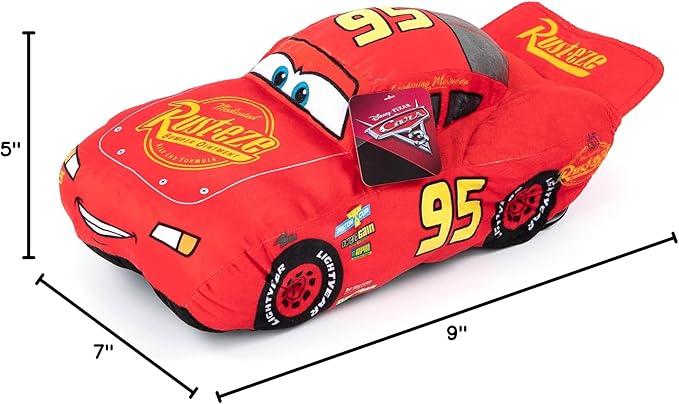 Disney Pixar Cars 3 Plush Stuffed Lightning Mcqueen Red Pillow Buddy - Kids Super Soft Polyester Microfiber, 17 inch (Official Disney Pixar Product)