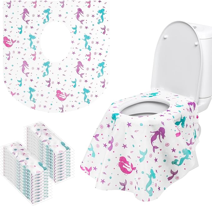 Disposable Toilet Seat Covers 20 Pack - Extra Large Waterproof Potty Covers for Public Restroom & Potty Training, Travel Must Haves & Airplane Essentials, Non-Slip