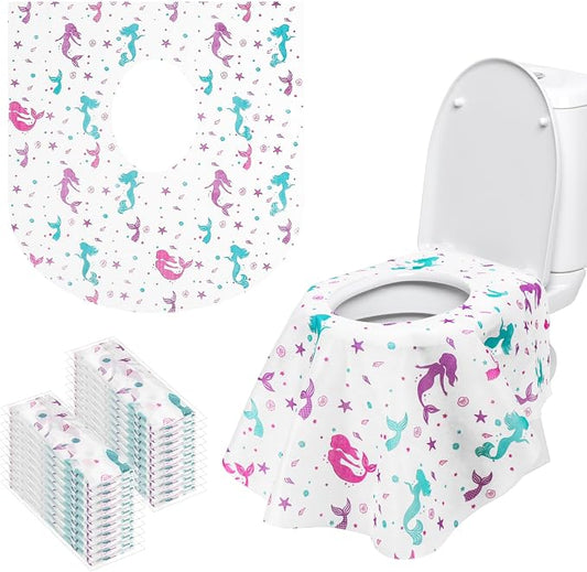 Disposable Toilet Seat Covers 20 Pack - Extra Large Waterproof Potty Covers for Public Restroom & Potty Training, Travel Must Haves & Airplane Essentials, Non-Slip