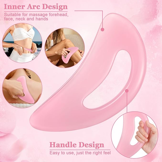 ProSuites 2Pack Fascia Massage Tool,Fascia Blaster for Cellulite Release Pink Resin Body Gua Sha Tool for Waist,Back,Legs,Face