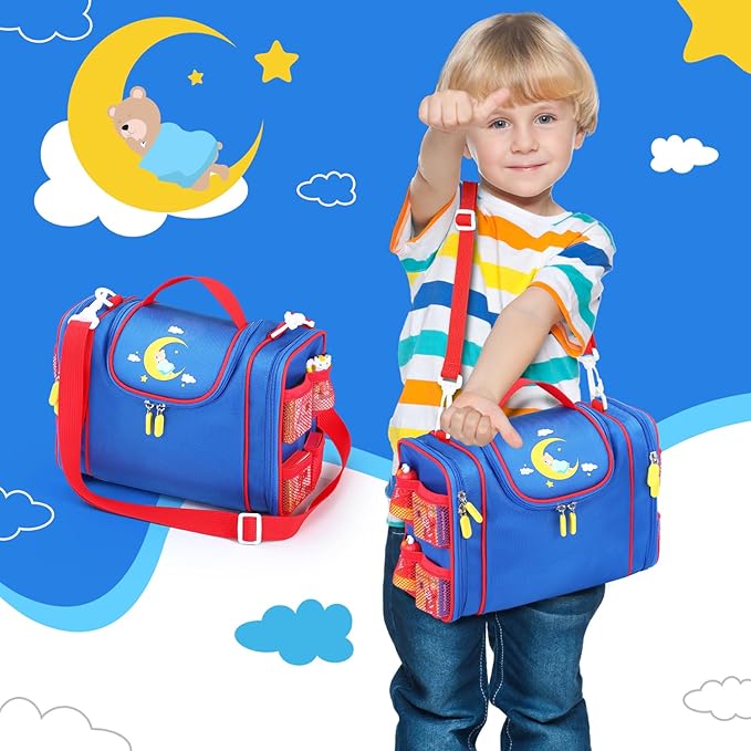 Carrying case Compatible with Little Tikes story dream machine Starter Set, Toy Storage Bag with Handle and Shoulder Strap for Storybook, Character, Accessories, Single shoulder bag (Blue)