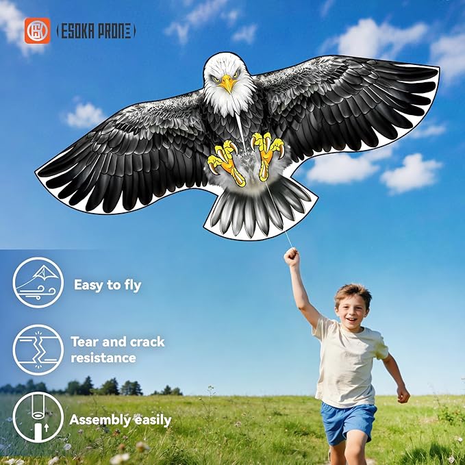 Large Kite with String Reel, Safe and Easy to Fly Kites for Kids and Adults,Outdoor Parent-Child Toy Gift,Perfect for Beach Park Family Outdoor Activities and Games.