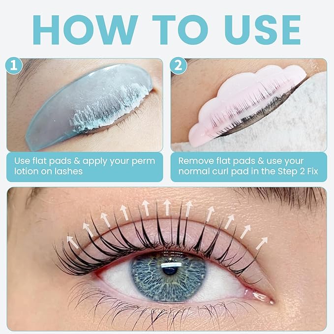 Flat Lash Lift Shields Glueless Ultra Thin Silicone Pads for Perming Lotion No.1, Lash Softening Shields for Easy Korean Eyelash Lift (Blue)