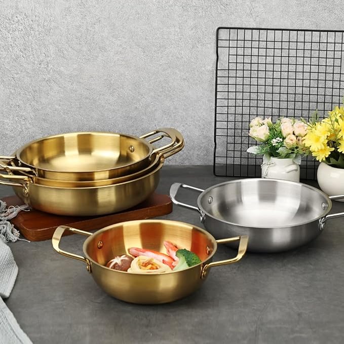 Ramen Pot, Stainless Steel Korean Ramen Cooking Pot Cookware Noodle Pot Stockpot Soup Pot for Pasta Egg (8.6in/22cm)