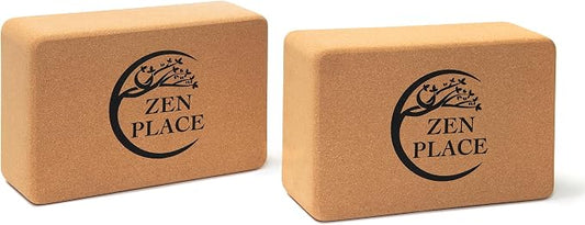 Cork Yoga Blocks 2 Pack – High Density Natural Cork Blocks for Yoga, Pilates, Stretching, Balance & Flexibility