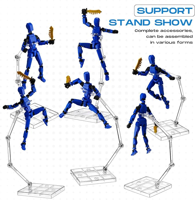 24 Pack Action Figure Stand Model Support Stand Clear Doll Base Assembly Action Figure Display Holder Base with Screwdriver Compatible HG/RG 1/144 Toy, Transparent(9 Inches)