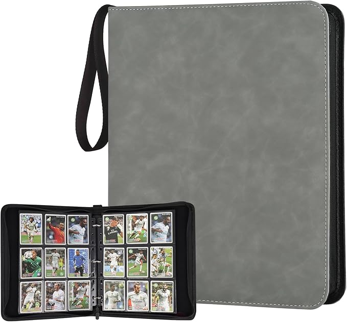 GERMUN Trading Card Binder, Premium 9 Pocket Card Binder, 720 Double Sided Pocket PU Collection Binder, Collector Album, Card Holder for MTG, TCG, Sports Cards (Marble Grey)