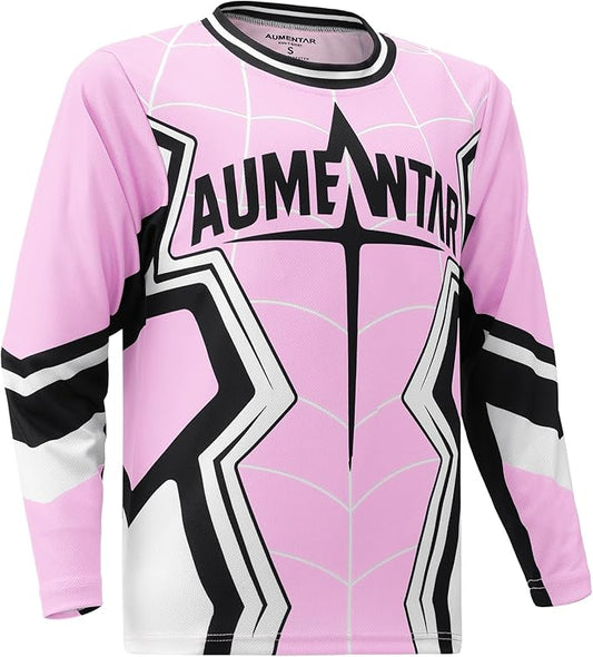 Kids Cycling Jersey Long Sleeve Dirt Bike Motocross Shirt, BMX Off-Road Racing Clothing