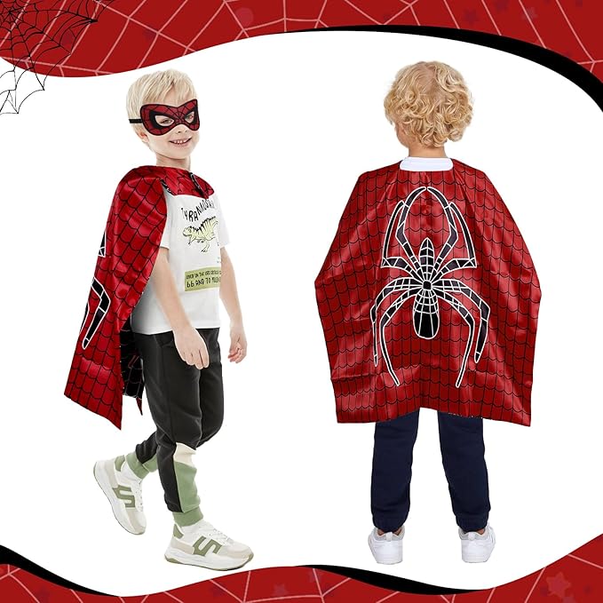 InPoTo Superhero Capes for Kids,Hero Capes and Masks Fit for 4-12years old boy and girls Dress up and Holiday Costumes.