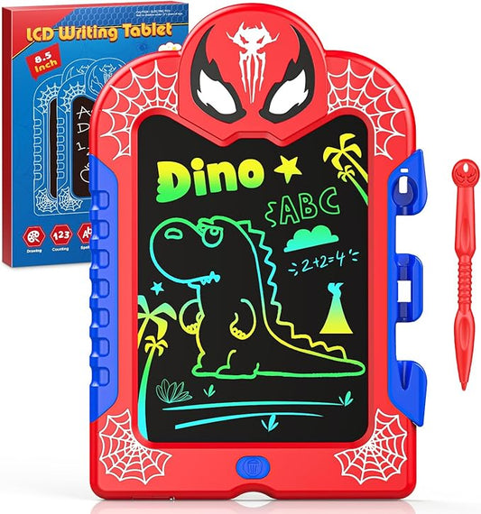 LCD Writing Tablet for Kids: Spidolapse Colorful Doodle Board & Drawing Pad Travel Toys for 3 4 5 6 7 8 Year Old Boys Girls Toddler Christmas Birthday Gifts for Kid Age 4-6 Road Trip Activities
