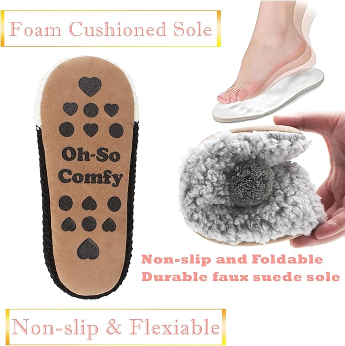 Cute Animal House Slippers, Warm Fuzzy Slipper Socks with Grippers Non Slip, Cozy Funny Gifts