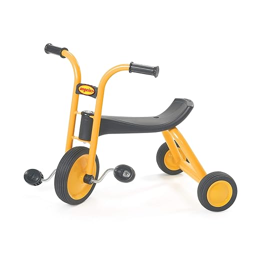 MYRIDER Toddler Trike, Kids Tricycle for Preschool, Daycare, Playground Kids Tricycles, Rubber Tires, Yellow/Black, 9" Mini