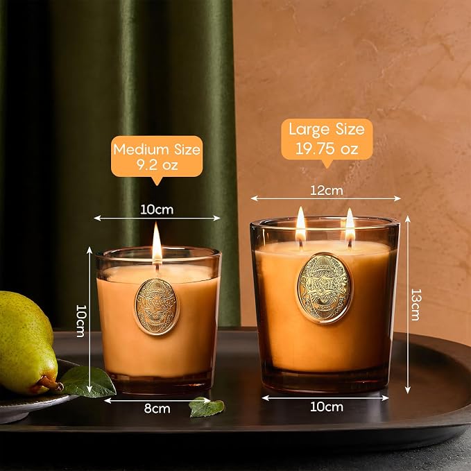 M&SENSE Large Two-Wick Soy Candle | Hot Cocoa & Brown | 19.8 oz, 120H Burn Time | Luxury Scented Candle for Relaxation, Gifting, Home Décor | Ideal for Bedroom, Office, Party Ambiance