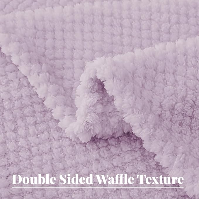 Whale Flotilla Extra Large Soft Fleece Throw Blanket for Couch | 50x70 Inch, Lilac, Suitable for Sofa Chair Bed, Fluffy Fuzzy Jacquard Blankets for All Season, Lightweight and Cozy