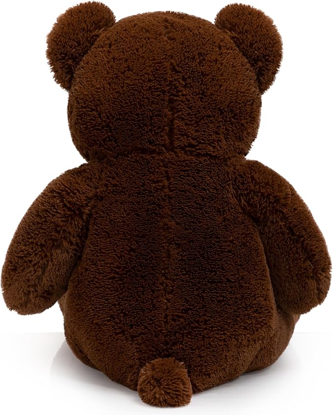 Big Teddy Bear Stuffed Animal Giant Teddy Bear Plush with Red Ribbon Bow Plush Toy Gift for Girlfriend Bride 36 inch Chocolate