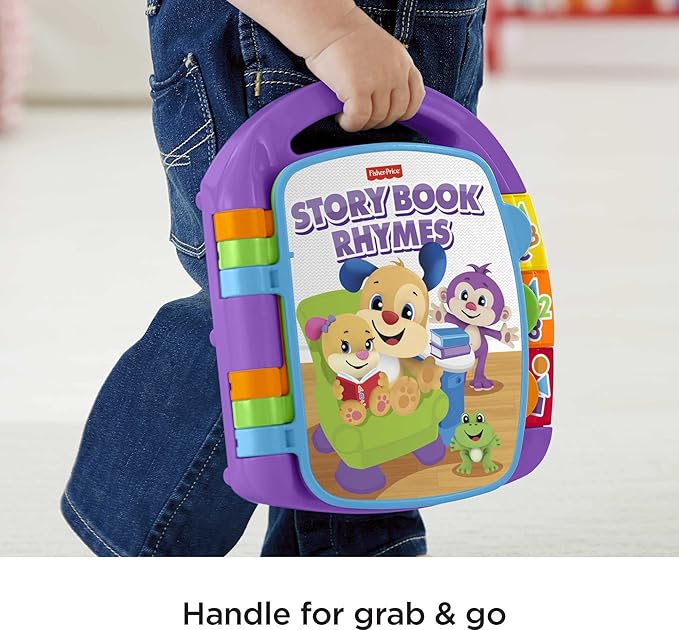 Fisher-Price Baby Learning Toy Laugh & Learn Storybook Rhymes Musical Book with Lights & Sounds for Infants Ages 6+ Months