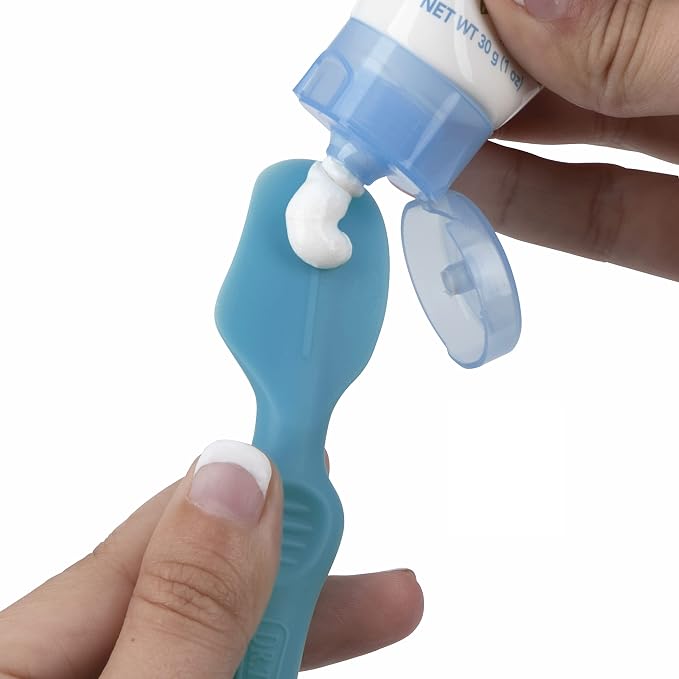 Dr. Talbot's Diaper Cream Brush for Babies - Diaper Rash Cream Applicator with Suction Base and Hygienic Case - Full Size - Aqua Blue