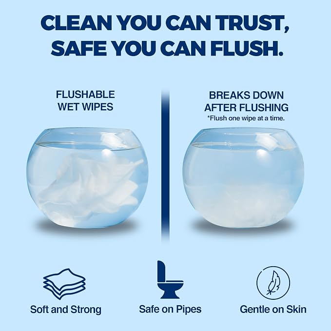 Air Jungles Flushable Wipes 150 Ct 3-Pack, Adult and Kid, XL 7x7 Inch | Fresh Scent, with Aloe Vera & Vitamin E For Sensitive Skin, Septic & Sewer Safe, Ultra Soft Personal Wet Wipes