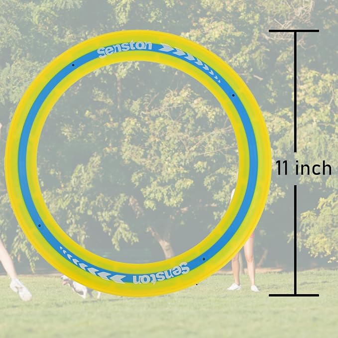 Senston Flying Discs Easily Catch and Throw Sports Disc 11 Inch Soft Flying Discss for All Players Colorful Flying Discs 3 Pcs for Pool Backyard Family Fun (Yellow)