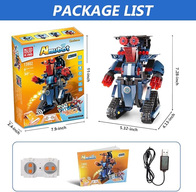 STEM Robot Toys for Kids, Science Building Block Kit for Boy and Girl, Educational Remote Control Toy with App Control for Learning for 8 9 10 11 12 13 Year Old Boys and Girls (Dark Blue)