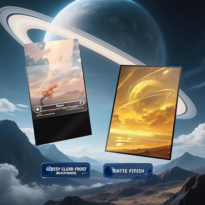 MTG Card Sleeves - Plains - Planet Basic Lands Series - Ultra Clear Front & Matte Finish Back, 100 Count Standard Size Matte Art Sleeve for Magic The Gathering