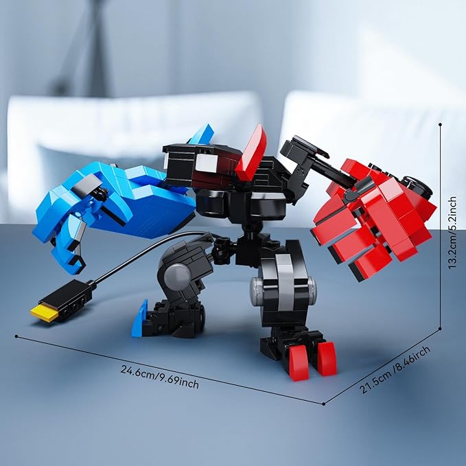 Building Block Set, Classic Game Controller Mech Robot Building Kit, Birthday Party Decorations Supplies, Gifts for Kids Adults (418 Pieces)