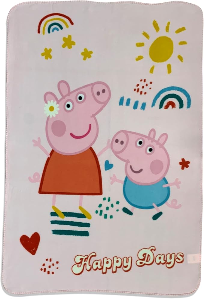 Girls Pink Fleece Soft and Cozy Throw Blanket (40" x 60) (Peppa 1)