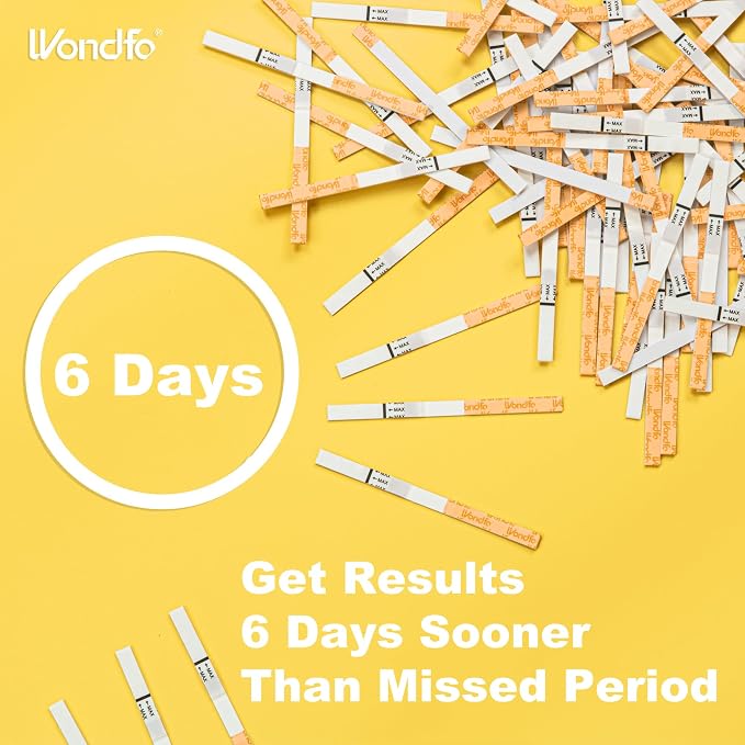 Wondfo Early Result Pregnancy Test Strips - Get Results 6 Days Sooner Than Missed Period-Sensitive and high-Accuracy HCG Testing Kit at 10 MIU/ml Cut-Off -[25 Packs]