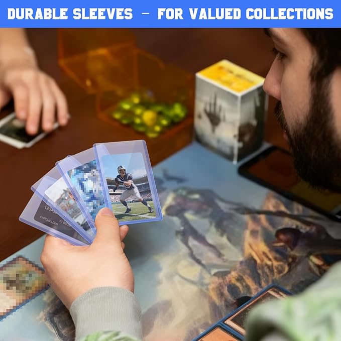 DEDC 20 Top Loader Thick Card Load Holder Storage for Trading Cards Sports Sleeves Hard Plastic 55 Point Protective Toploaders 3"x4" Rigid Memorabilia Collectibles