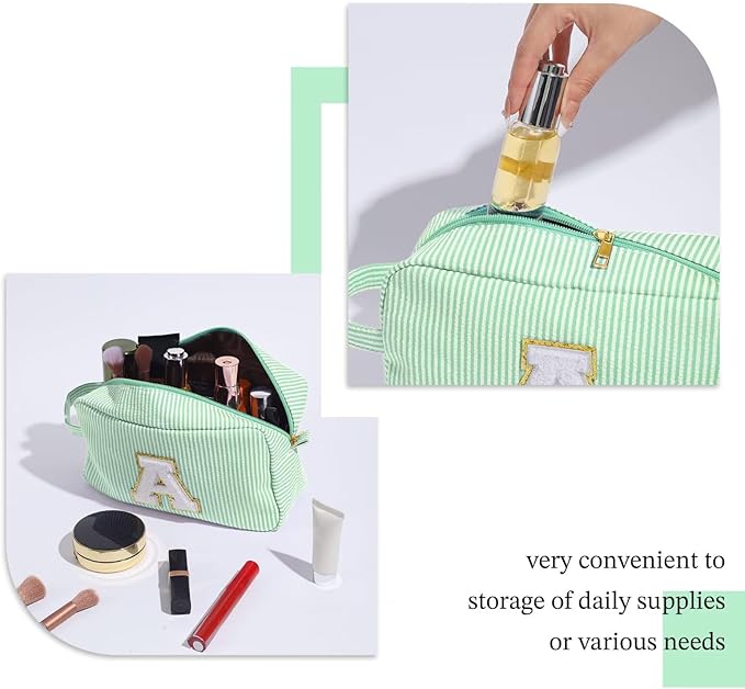 YOOLIFE Birthday Gifts for Women - 20th, 30th, 40th, 50th, 60th Birthday Gifts for Her Mom, Best Friend, Sister, Teacher - Monogram Initial Makeup Bag Cosmetic Bag