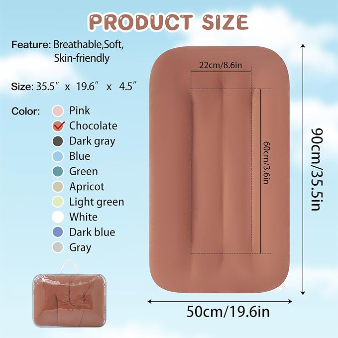 Baby Lounger for Newborn, Bionic Design Baby Lounger, Soft Organic Cotton Breathable Lounger for Infants 0-24 Months (Brown)