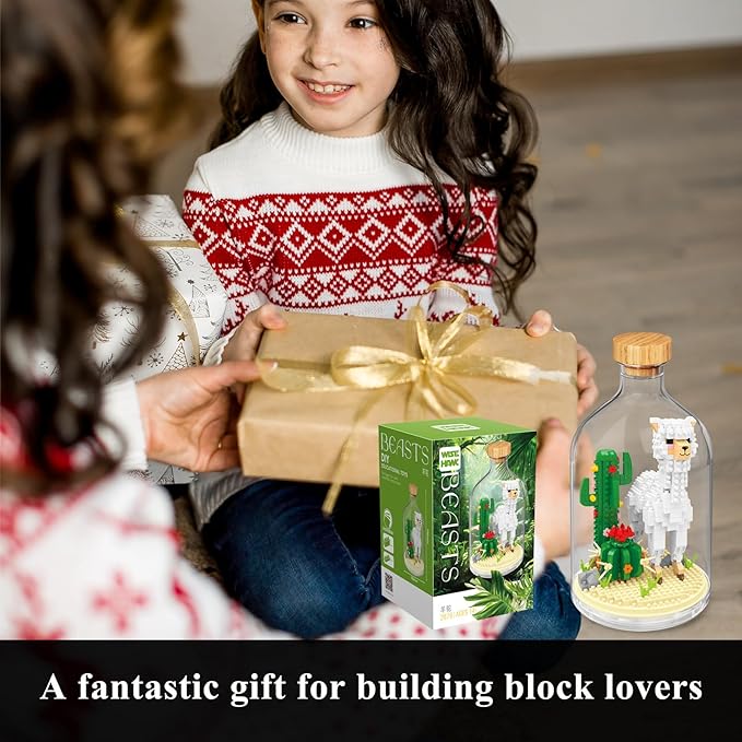Creative Alpaca Toy Building Set,Adult Mini Animal Friend Set,Party Favors Gift for Kid,Animal Lover Office Home Decor Alpaca Building Block Kit,New Year Easter Birthday Gift for Boys Girls