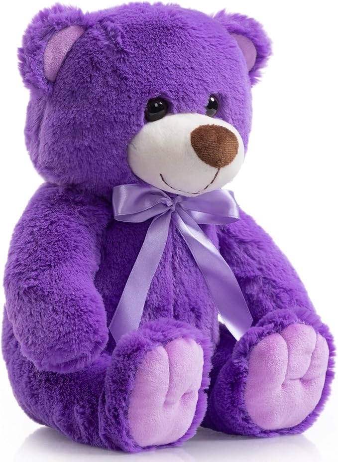 Super Color Teddy Bear Stuffed Animals Plush Toy for Children Girlfriend Family Congratulations Baby Shower Birthday Purple 14 inch