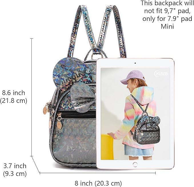 KL928 Girls Mini Backpack Bowknot Polka Dot Cute Small Daypacks Convertible Shoulder Bag Purse for Women