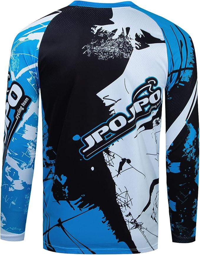 Boy Girl Cycling Jersey Kids Mountain Bike Motocross Long Sleeve Shirt Biking Tops 4-14 Years