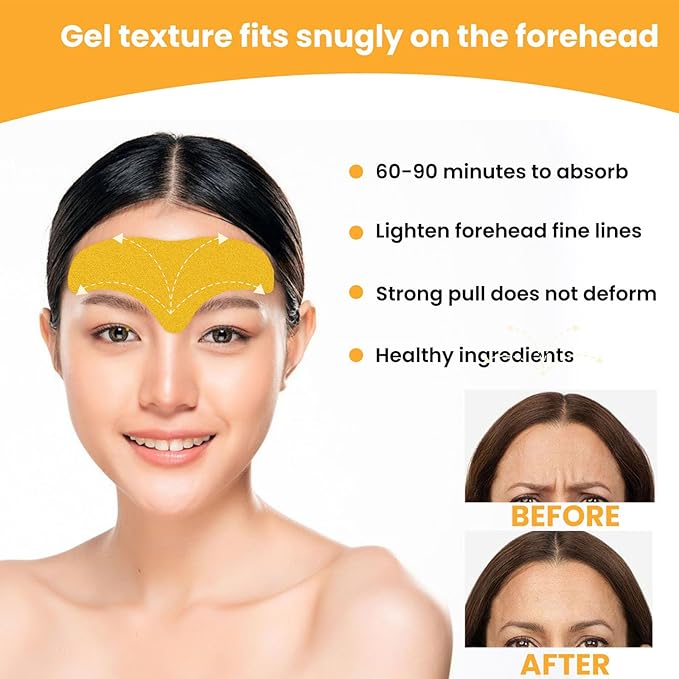 Forehead Wrinkle Remover Patch,Smooth Forehead And Smooth Fine Lines And Wrinkles,Lift Facial Skin Forehead Patch,Forehead Patches for Wrinkles With Hydrolyzed Collagen And Centella Asiatica,Suitable
