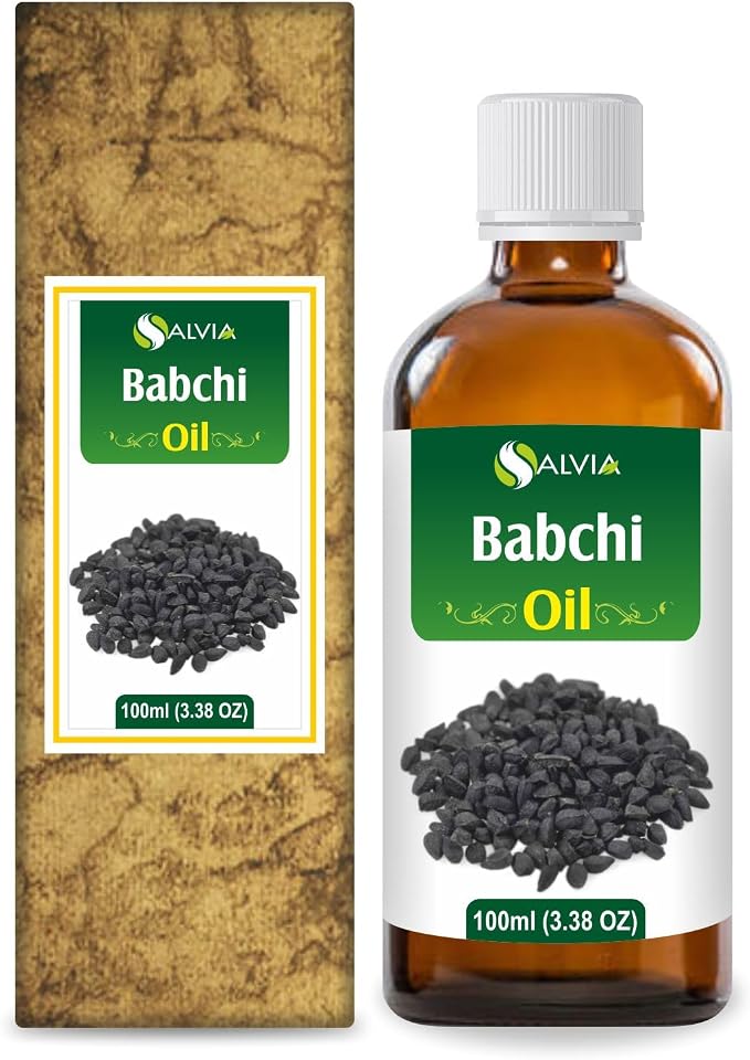 Salvia Babchi Oil (Psoralea Corylifolia) 100 Percent Pure And Natural Undiluted Uncut Cold Pressed Carrier Oil | Best for Aromatherapy | Therapeutic Grade (100ml with Dropper)